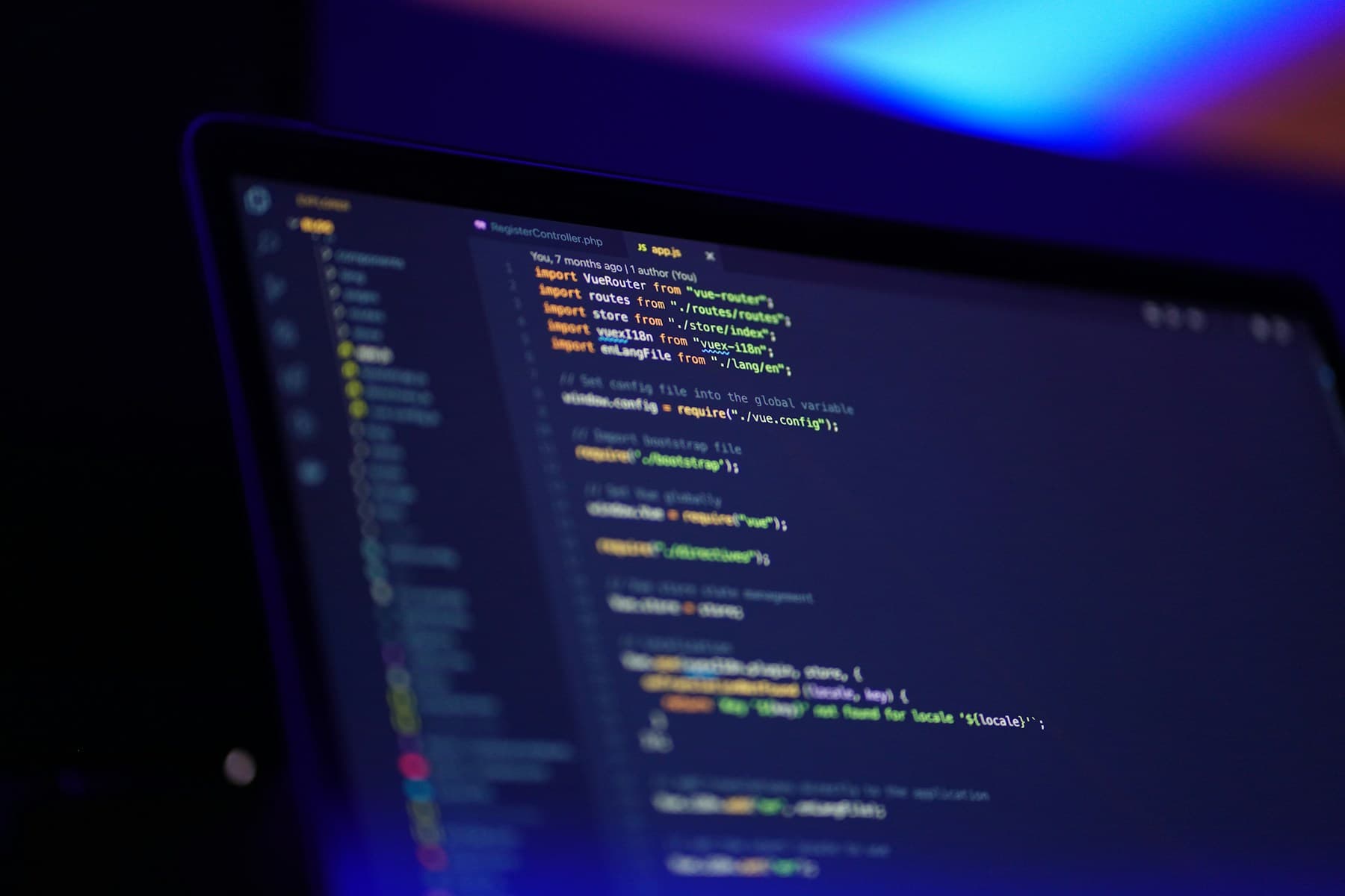 Code editor used during technical review